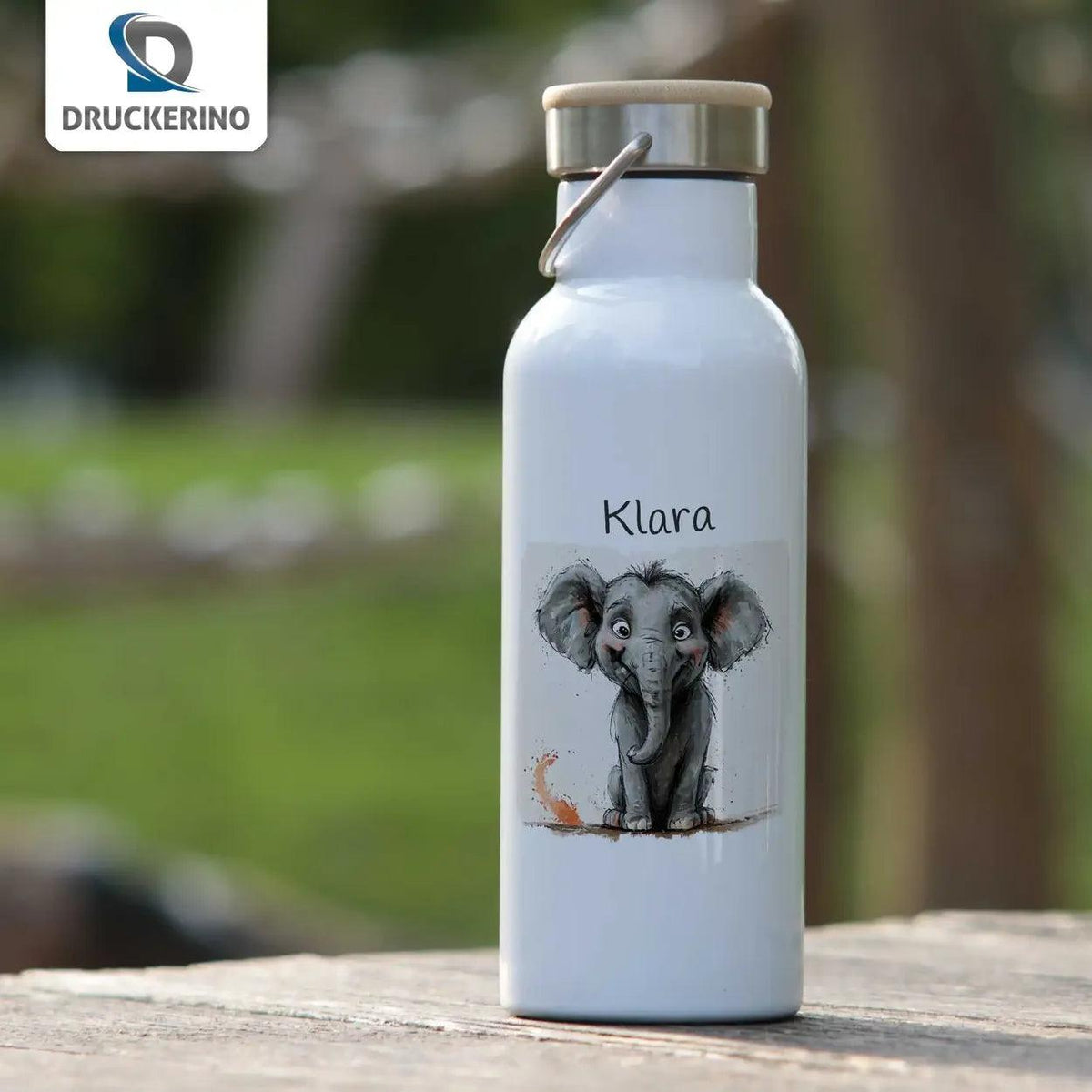 Kinder Trinkflasche Abenteuer Elefantenkind - Druckerino