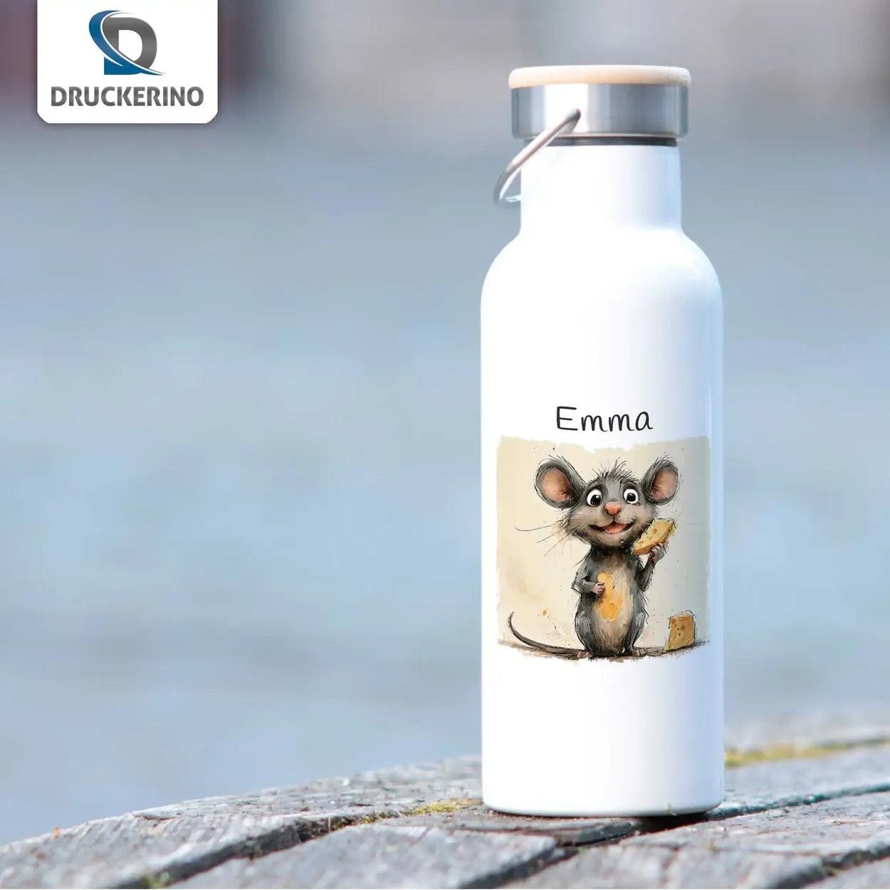 Kinder Trinkflasche Abenteuer Maus - Druckerino