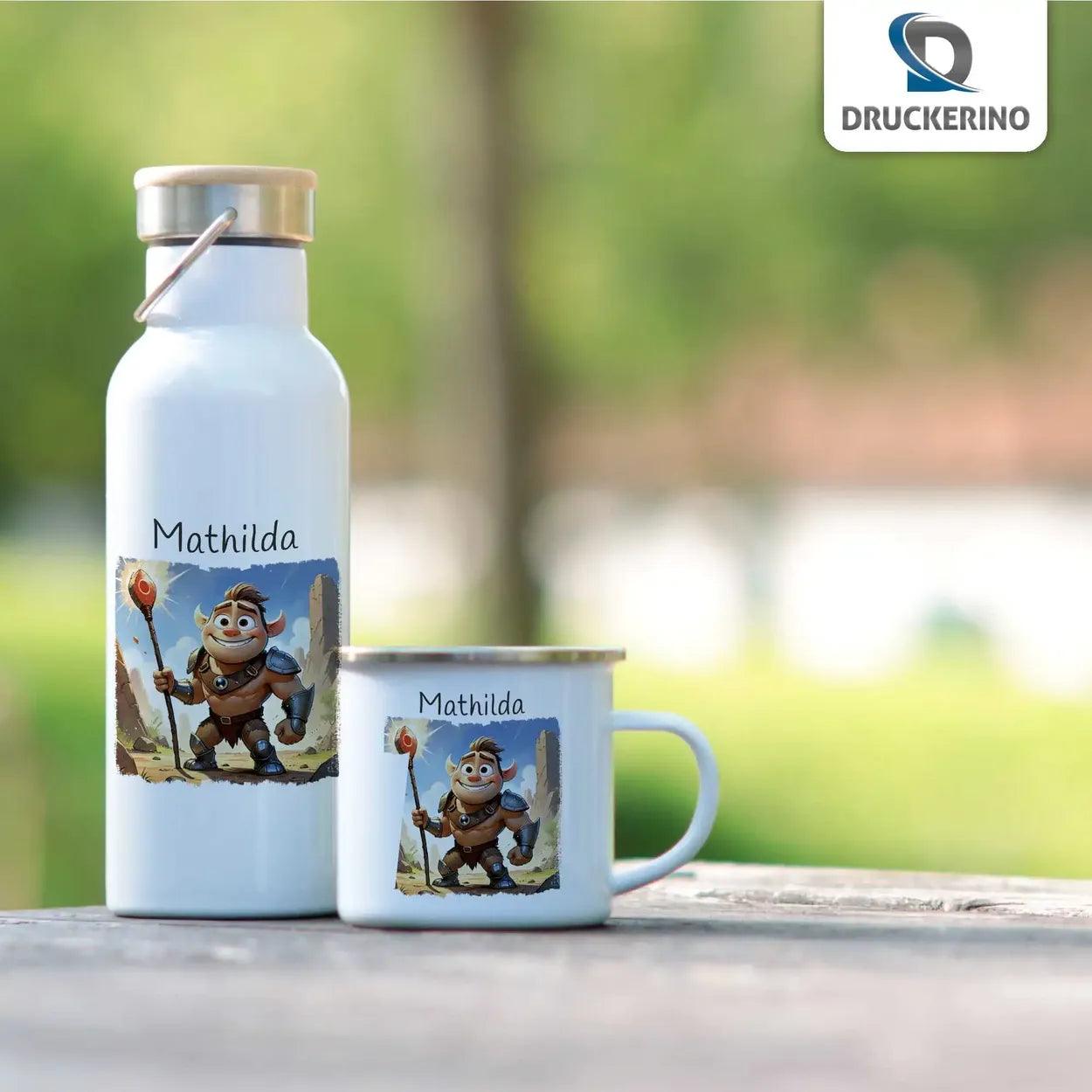 Kinder Trinkflasche Feuerstab-Krieger - Druckerino