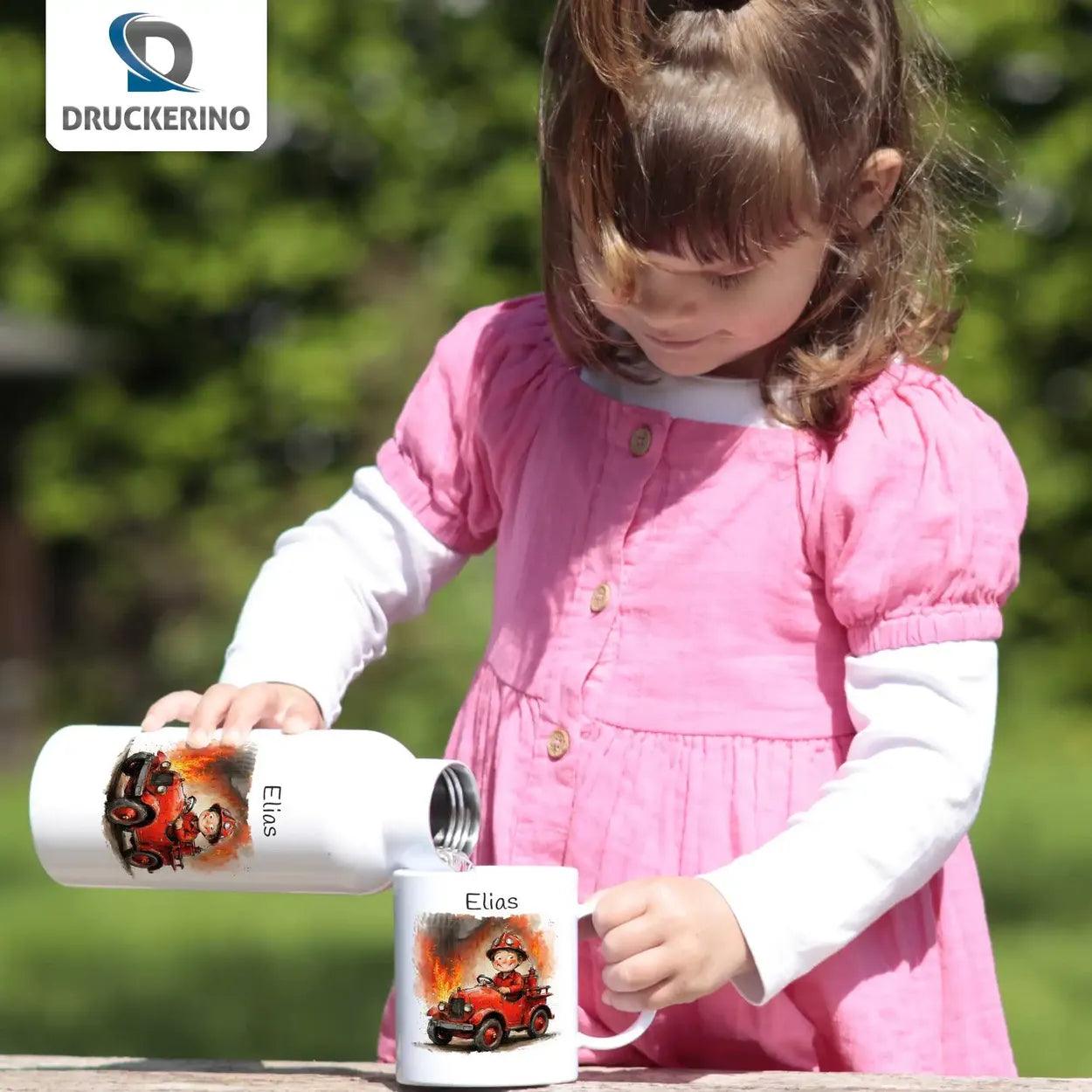 Kinder Trinkflasche Feuerwehrhelden - Druckerino