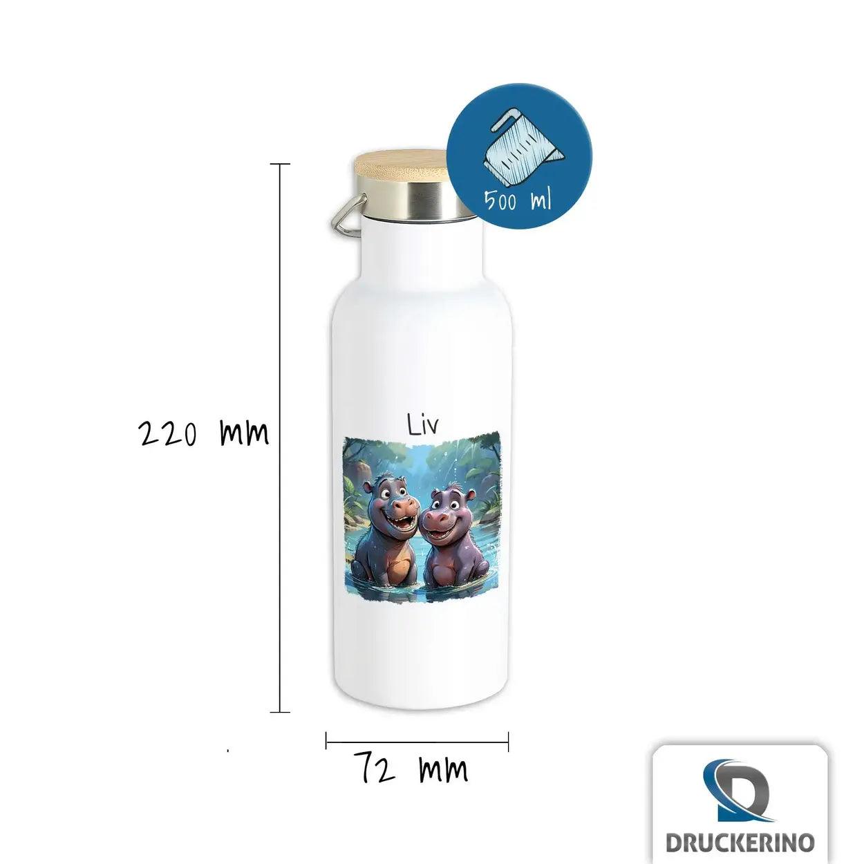 Kinder Trinkflasche Flusspferd-Pärchen - Druckerino