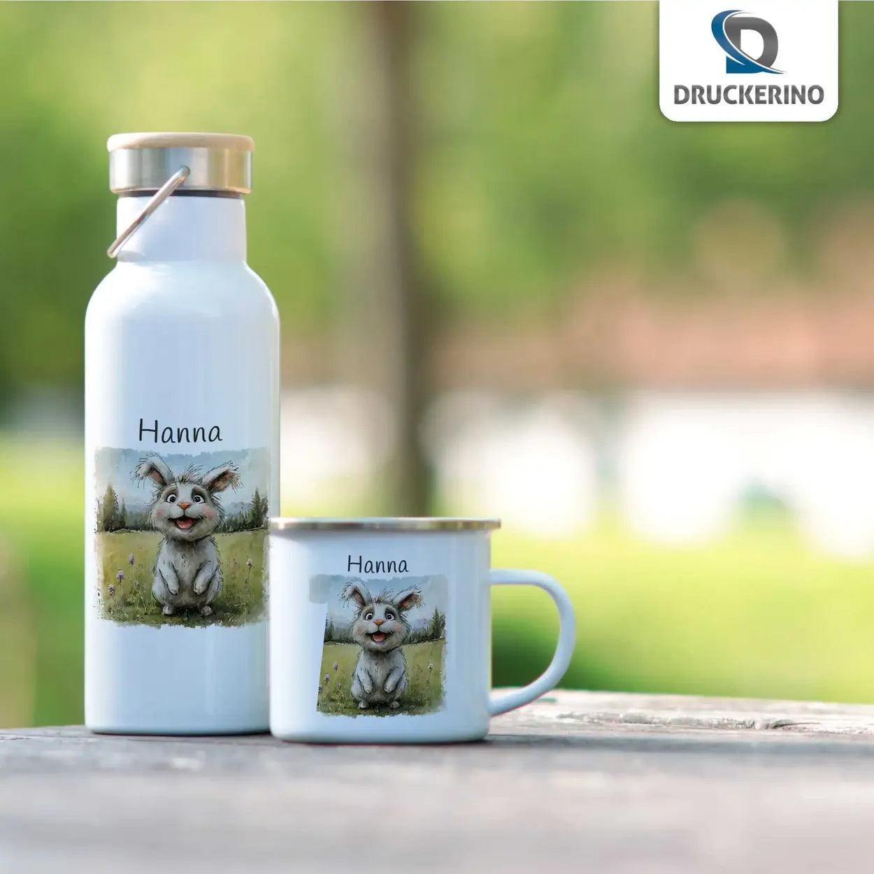 Kinder Trinkflasche Hase - Druckerino