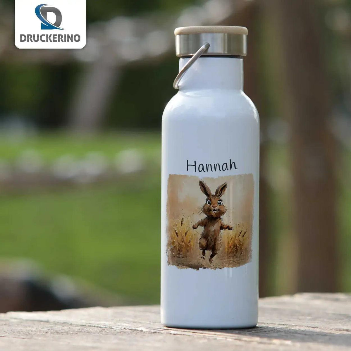 Kinder Trinkflasche Hoppelnder Held - Druckerino
