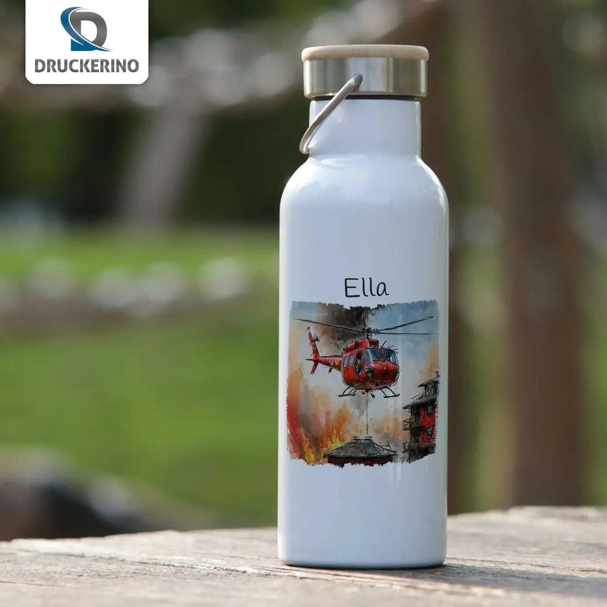 Kinder Trinkflasche Hubschrauber - Druckerino