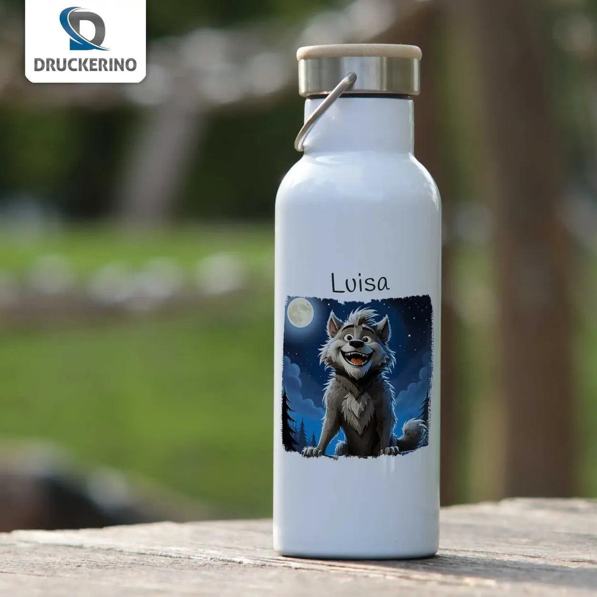 Kinder Trinkflasche Mondwolf - Druckerino