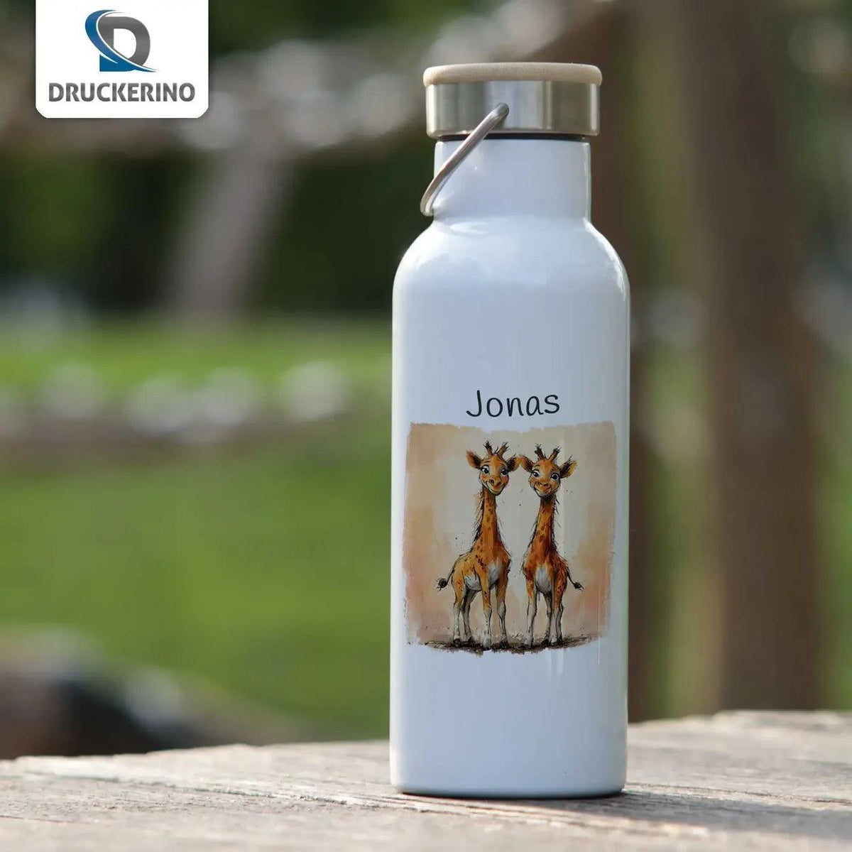 Kinder Trinkflasche Safari-Zauber Giraffen - Druckerino