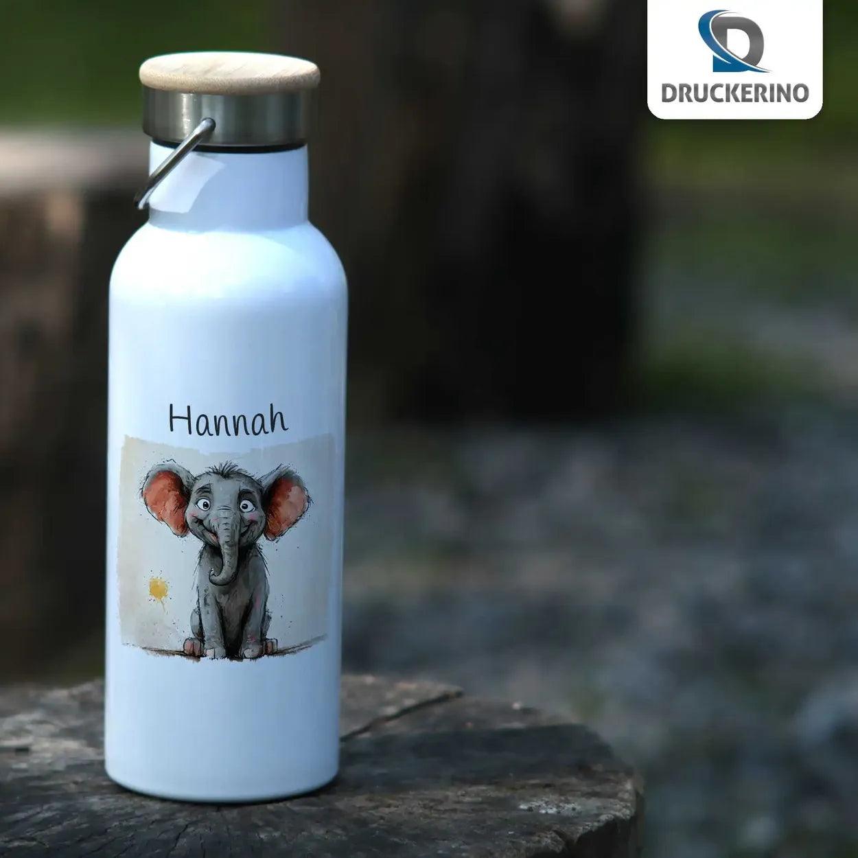 Kinder Trinkflasche Träumender Elefant - Druckerino