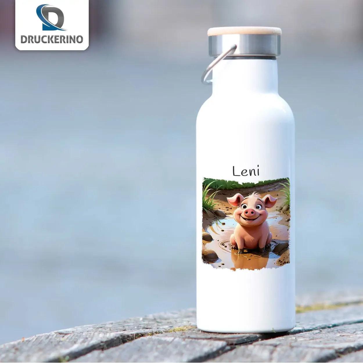 Kinder Trinkflasche Wohlfühlschweinchen - Druckerino