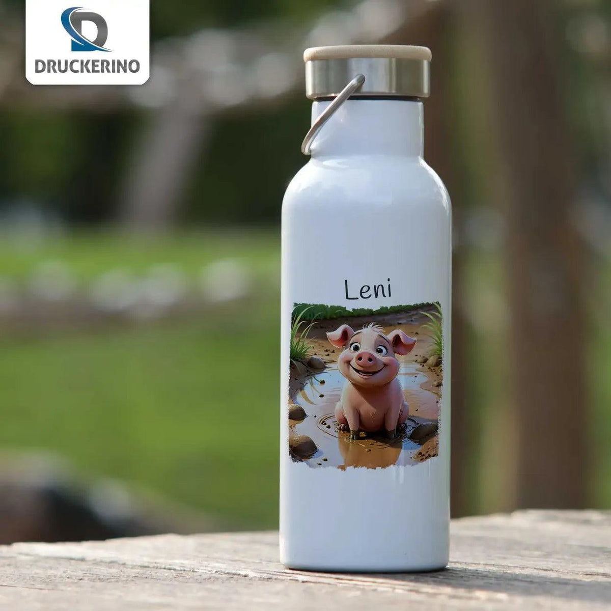 Kinder Trinkflasche Wohlfühlschweinchen - Druckerino