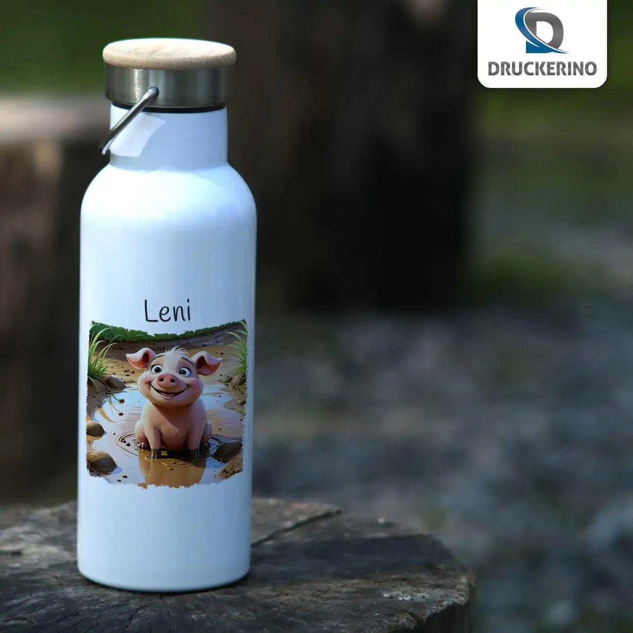 Kinder Trinkflasche Wohlfühlschweinchen - Druckerino