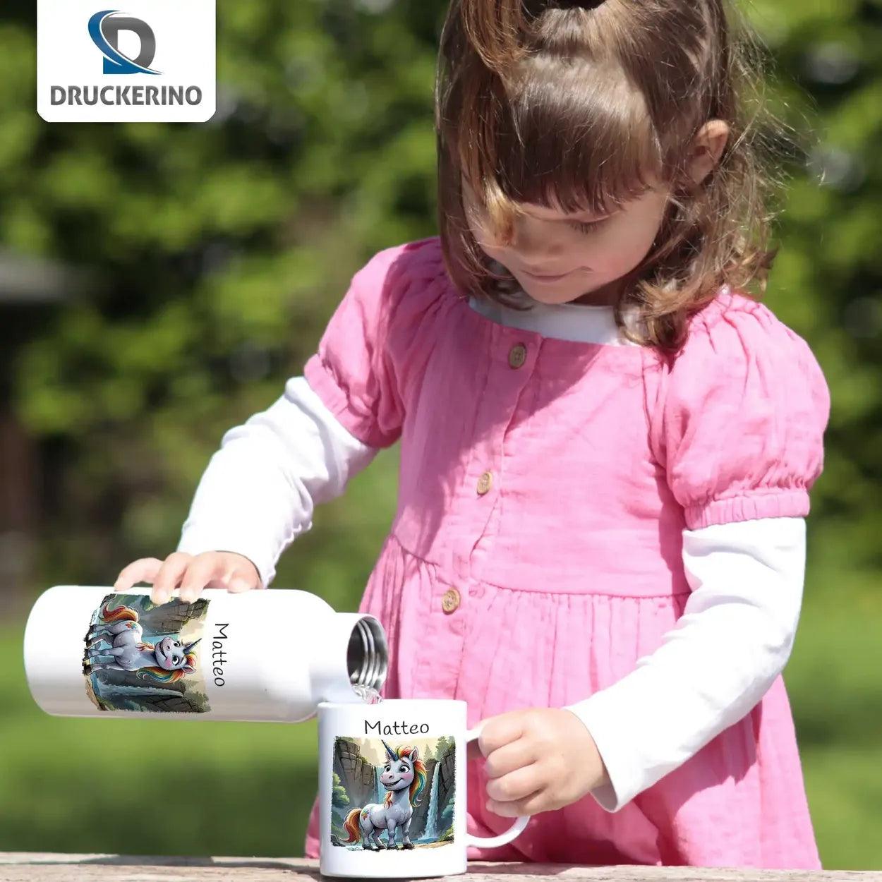 Kinder Trinkflasche Zauber- Einhorn - Druckerino