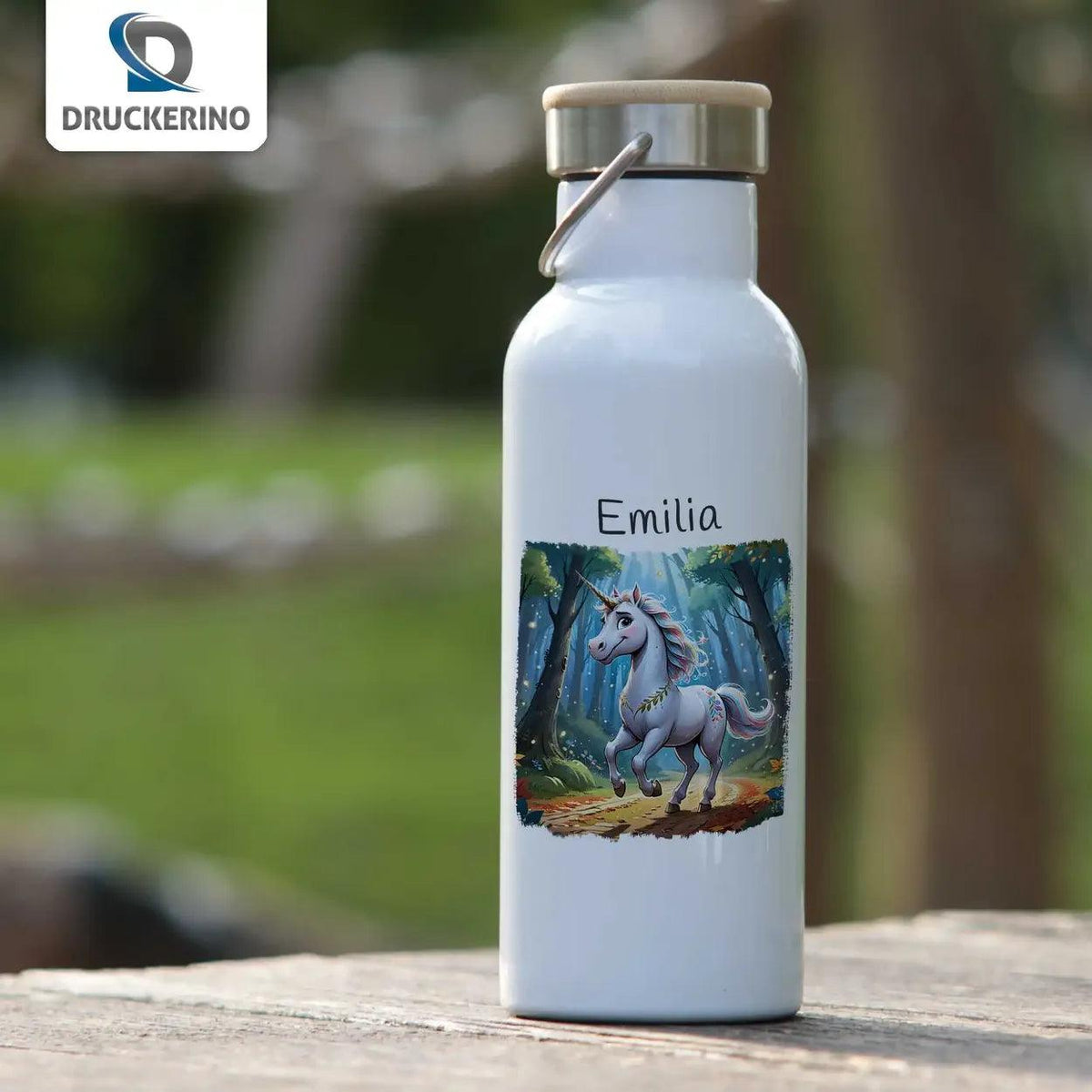 Kinder Trinkflasche Zauberwald Einhorn - Druckerino