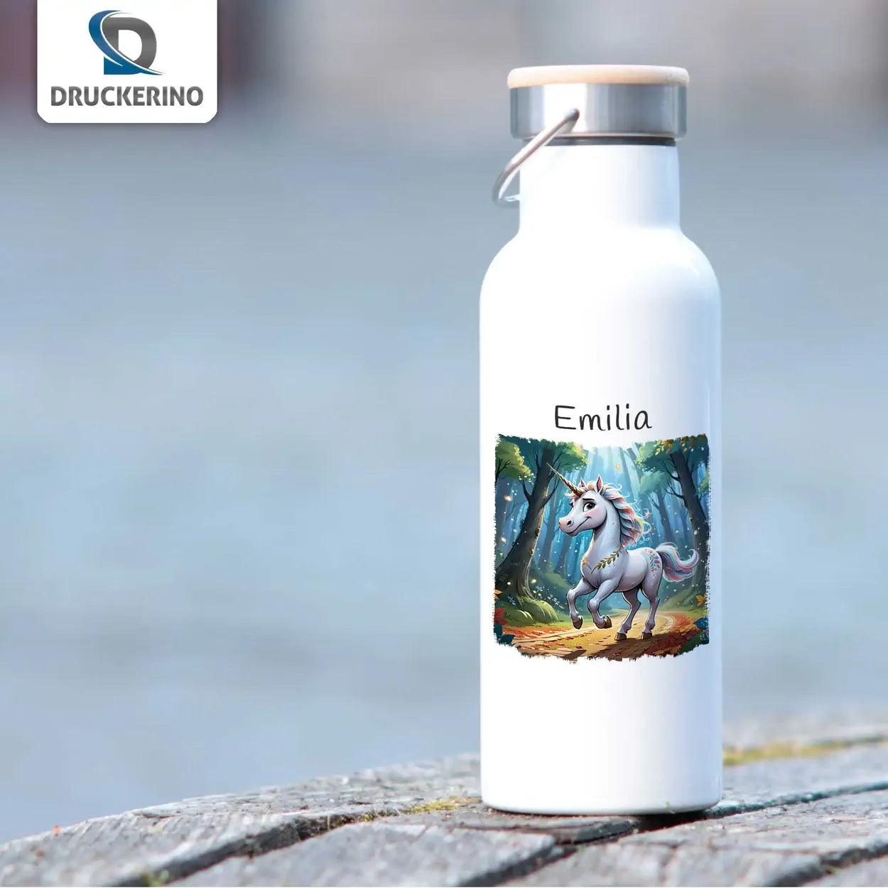 Kinder Trinkflasche Zauberwald Einhorn - Druckerino
