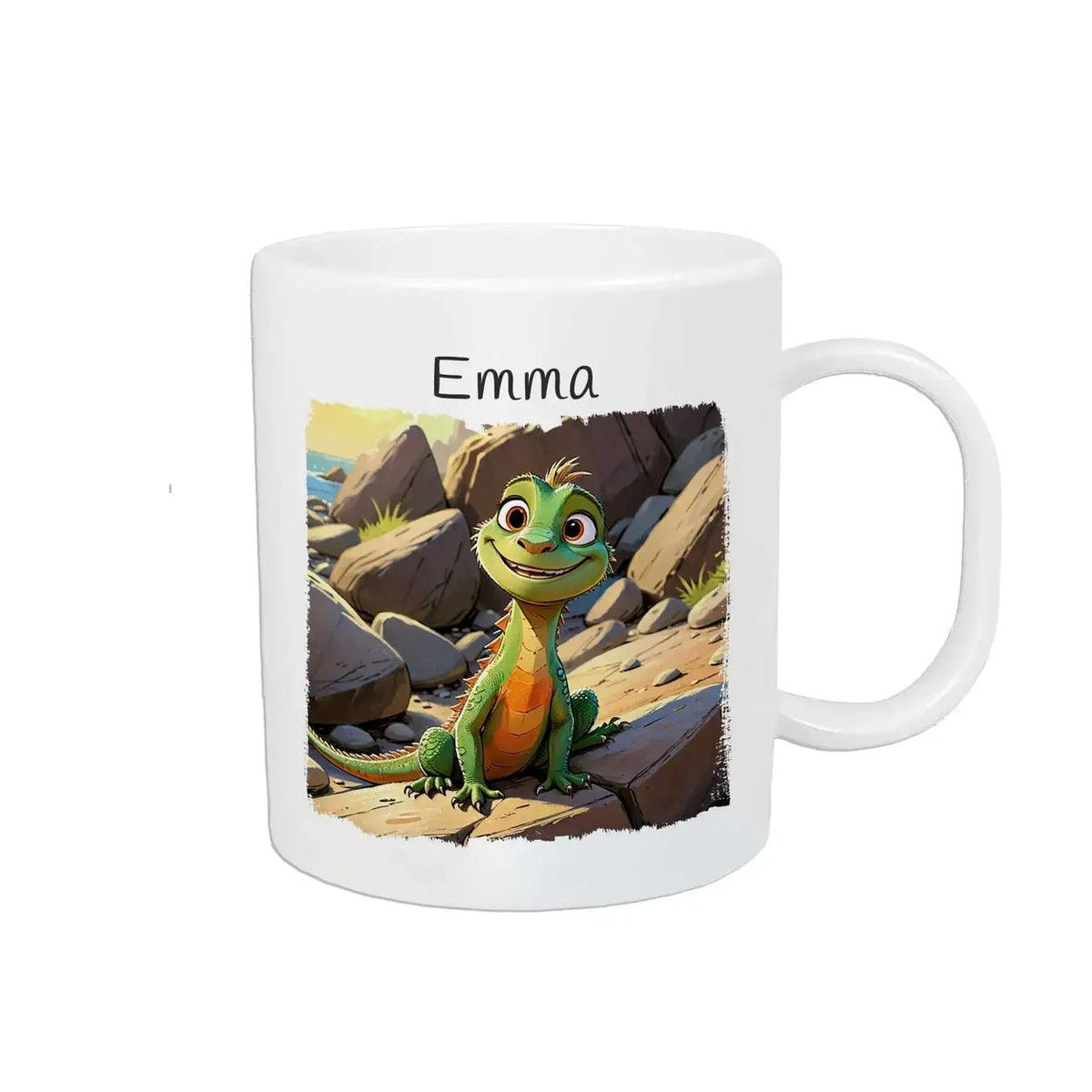 Kindertasse mit Namen | Abenteuer Dschungelechse | 320ml - Druckerino