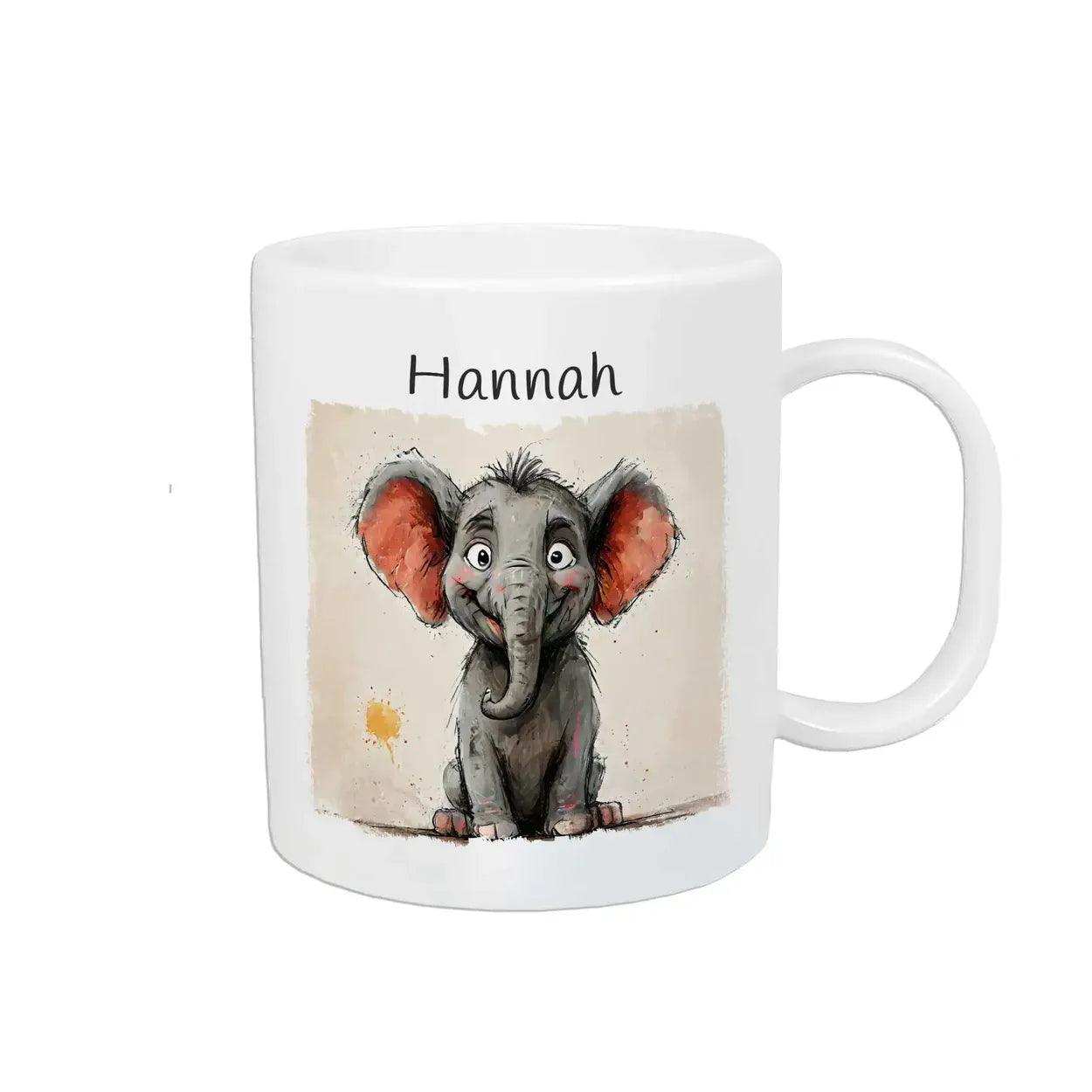Kindertasse mit Namen | Abenteuer Elefantenfreund - Druckerino