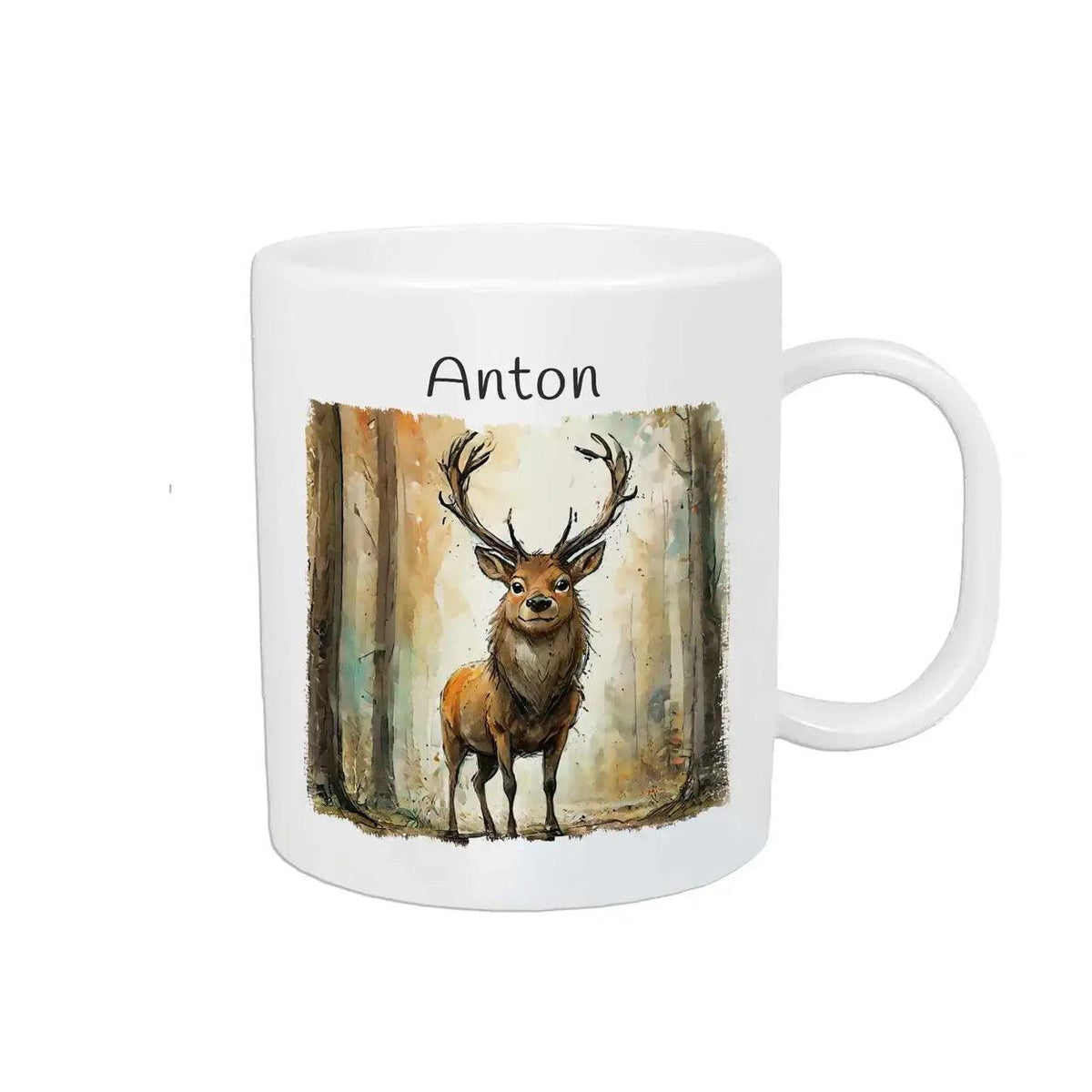 Kindertasse mit Namen | Abenteuer Hirschkönig - Druckerino