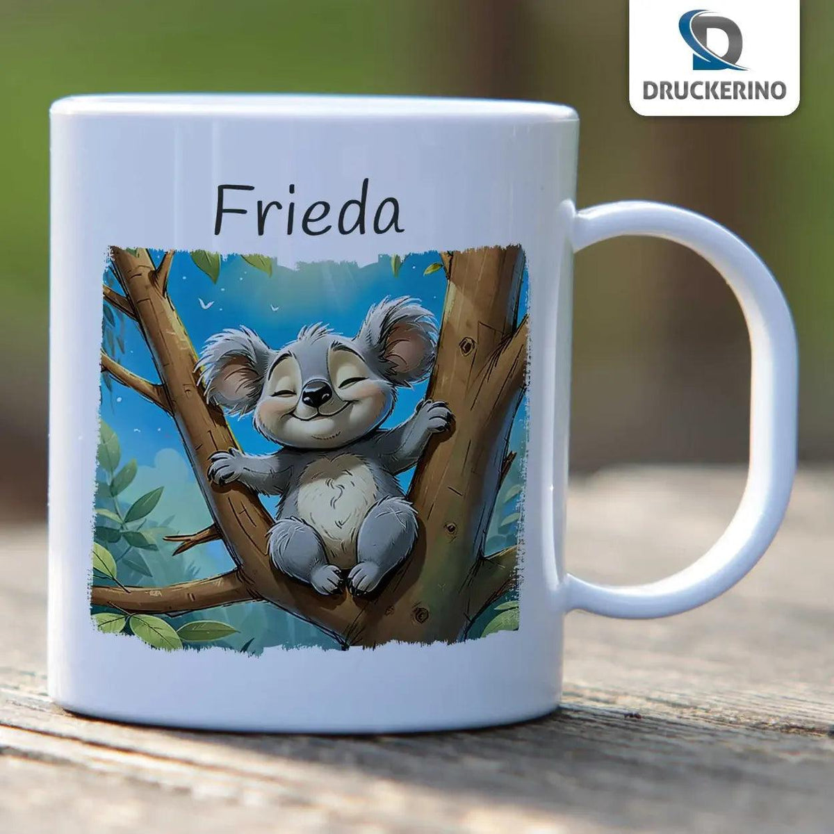 Kindertasse mit Namen | Abenteuer Koala - Druckerino