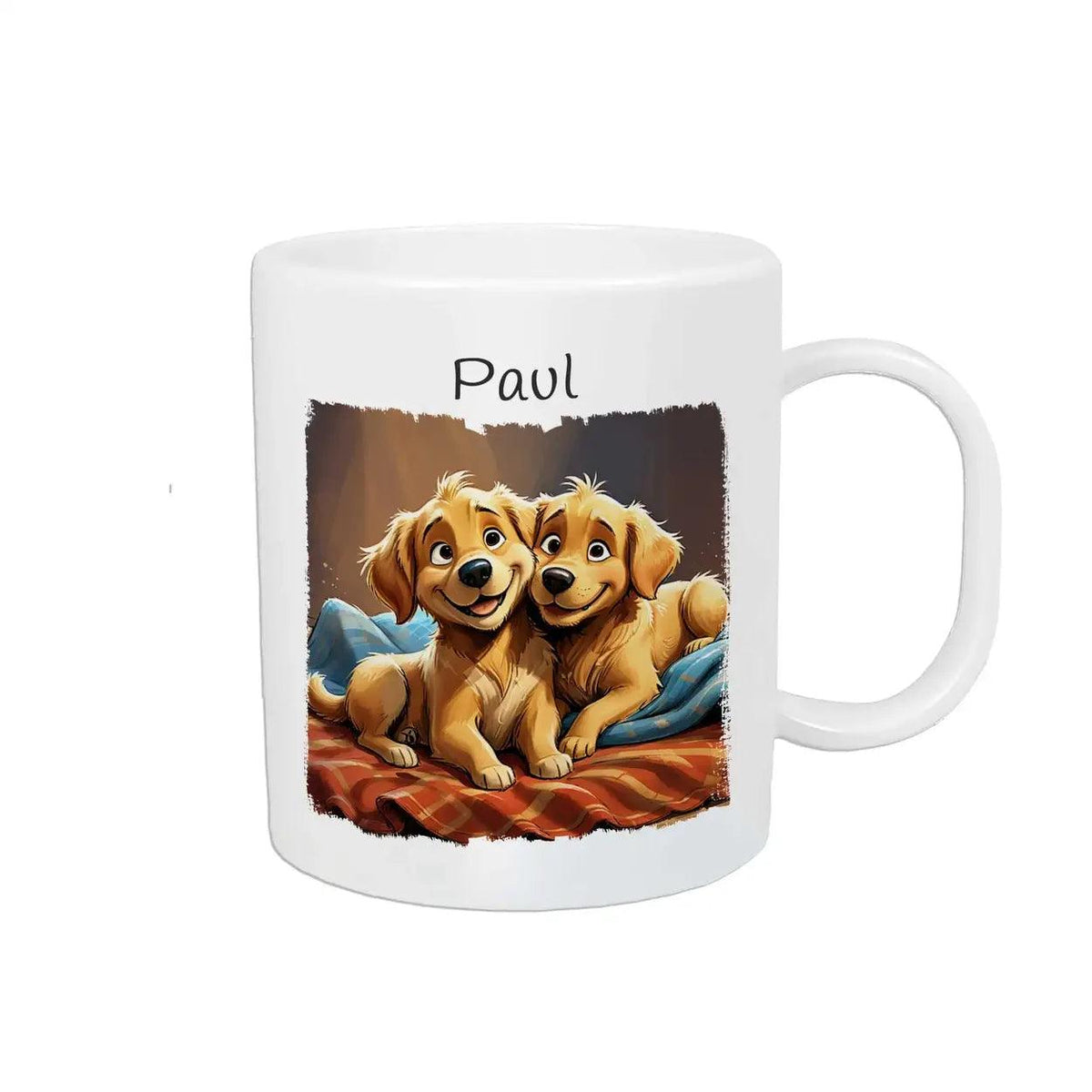 Kindertasse mit Namen | Abenteuer Welpenfreunde - Druckerino