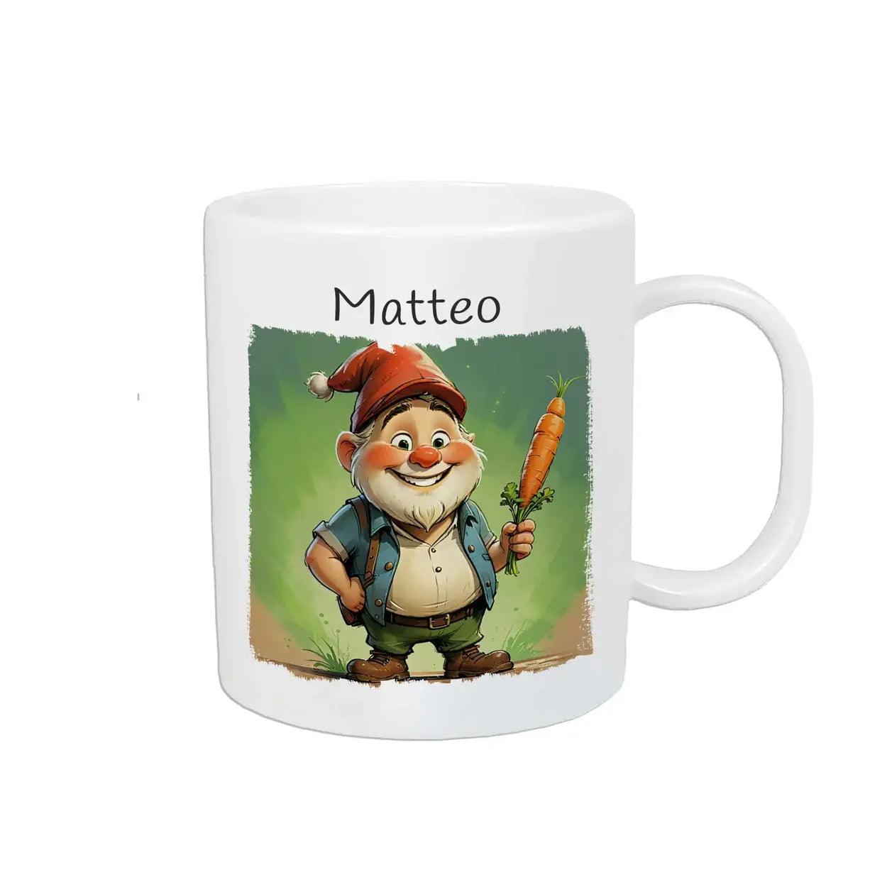 Kindertasse mit Namen | Abenteuer Zwerg - Druckerino