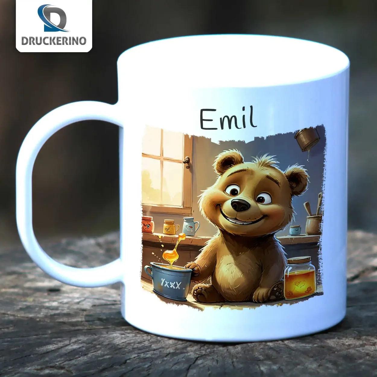 Kindertasse mit Namen | Abenteuerbaerchen | 320ml - Druckerino