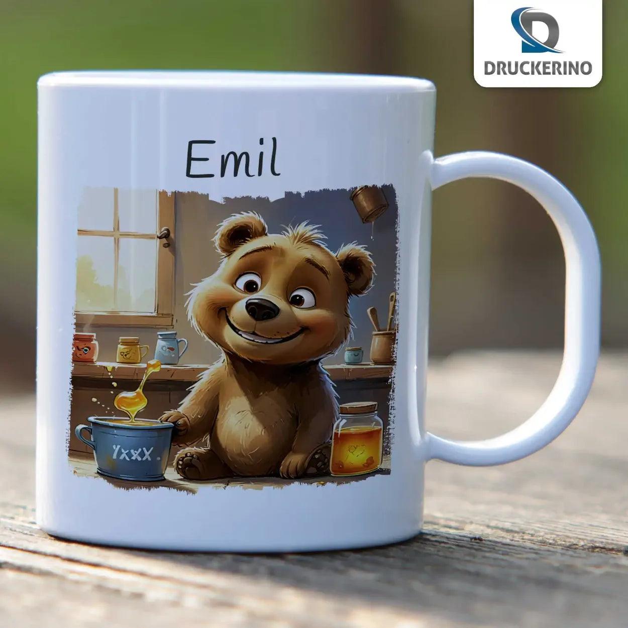 Kindertasse mit Namen | Abenteuerbaerchen | 320ml - Druckerino