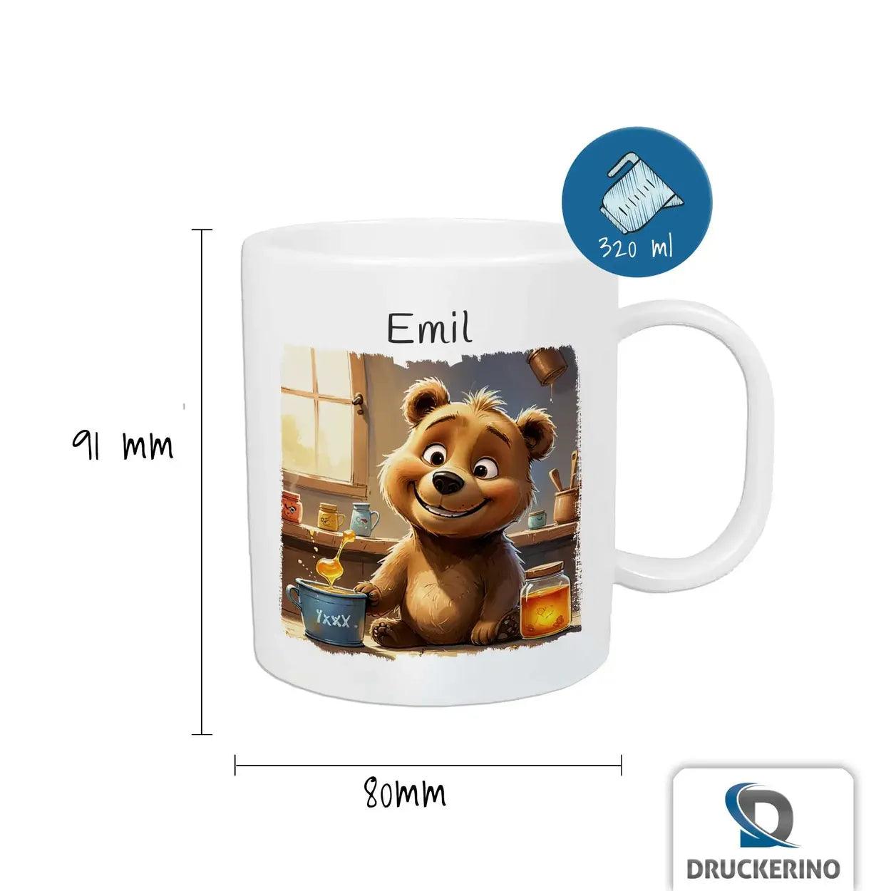 Kindertasse mit Namen | Abenteuerbaerchen | 320ml - Druckerino