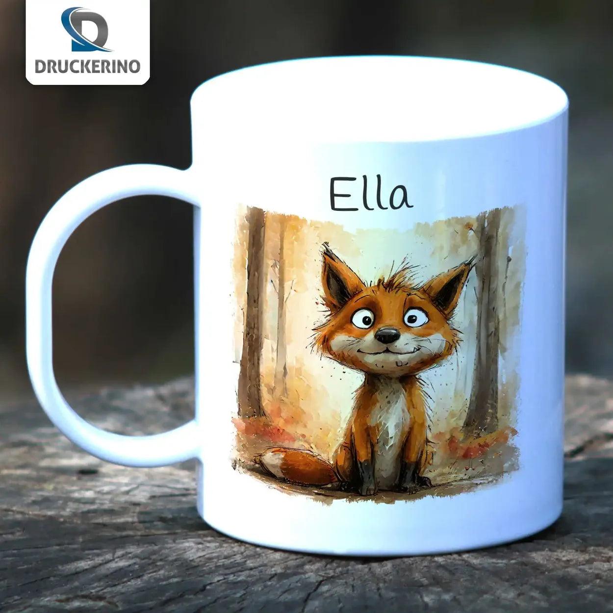 Kindertasse mit Namen | Abenteuerfuchs - Druckerino