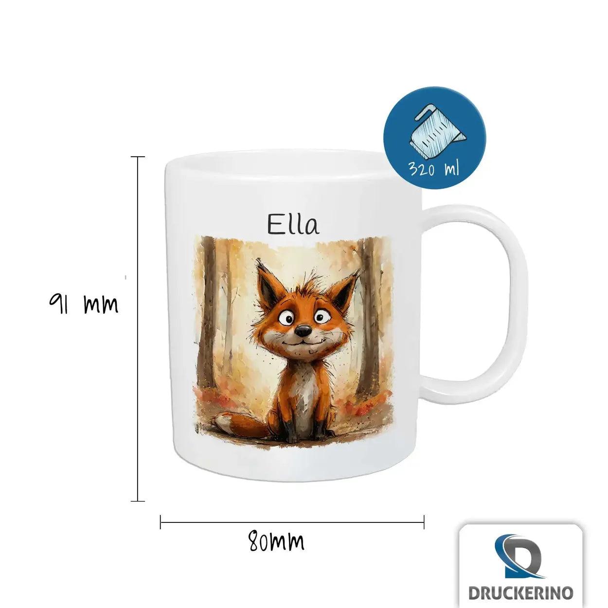 Kindertasse mit Namen | Abenteuerfuchs - Druckerino