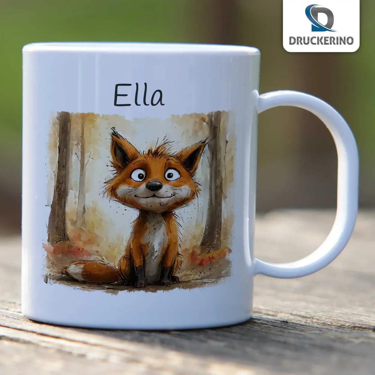 Kindertasse mit Namen | Abenteuerfuchs - Druckerino