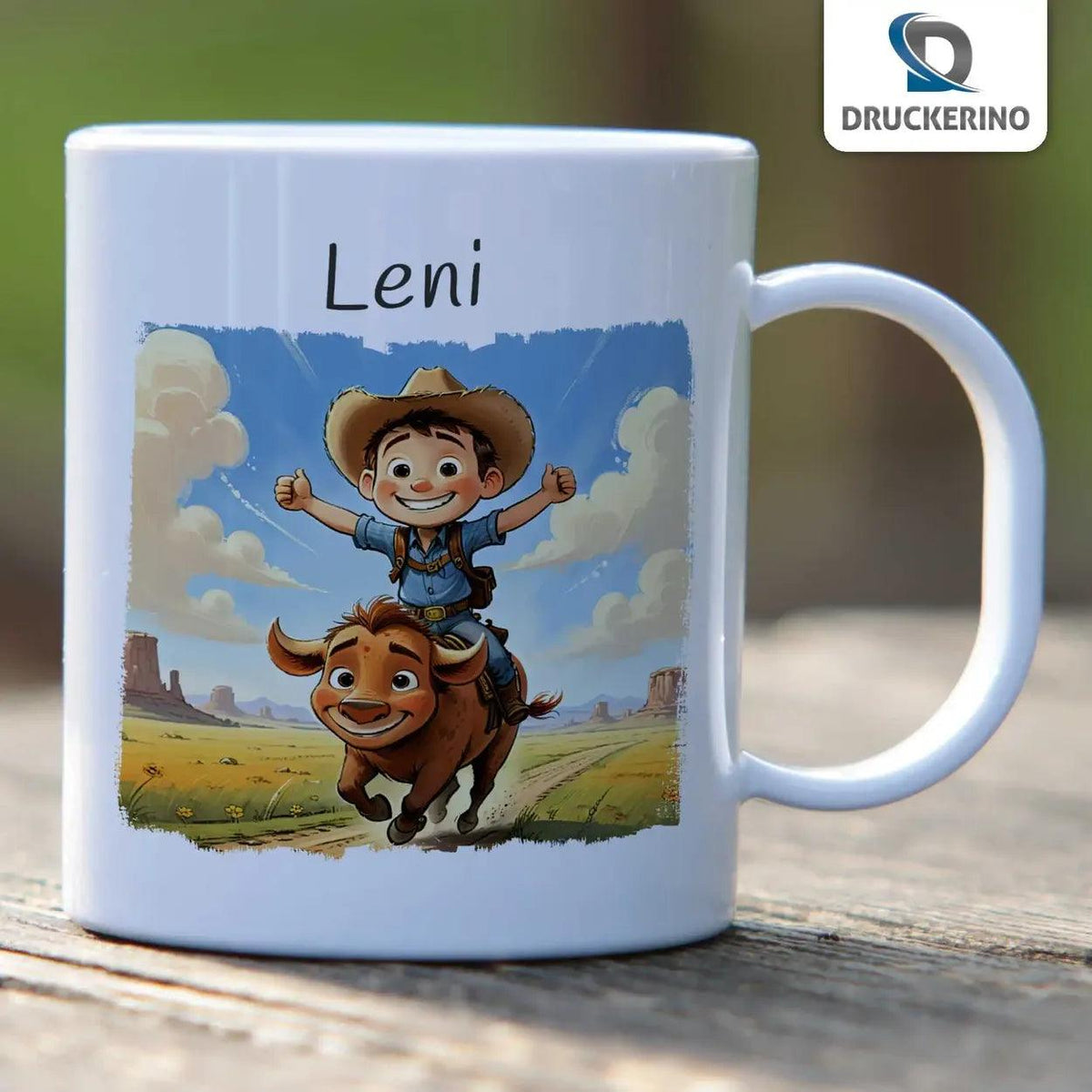 Kindertasse mit Namen | Abenteuerreiter - Druckerino