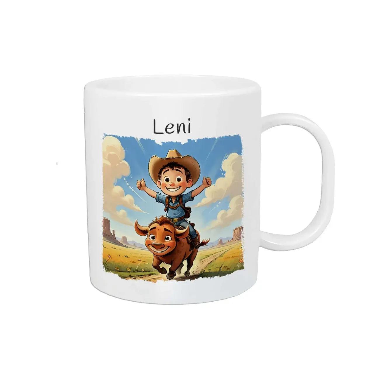Kindertasse mit Namen | Abenteuerreiter - Druckerino