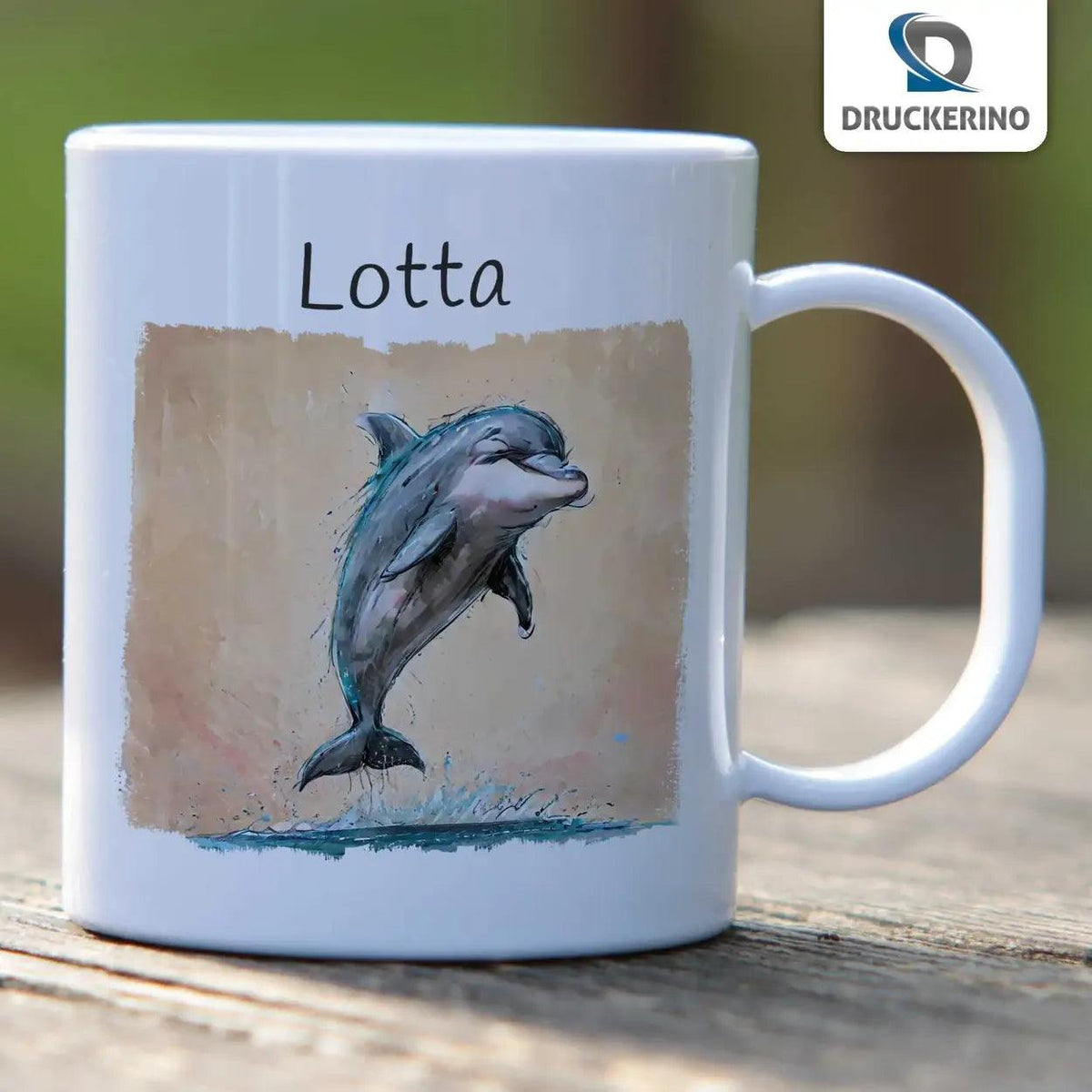 Kindertasse mit Namen | Delfin-Zauber - Druckerino