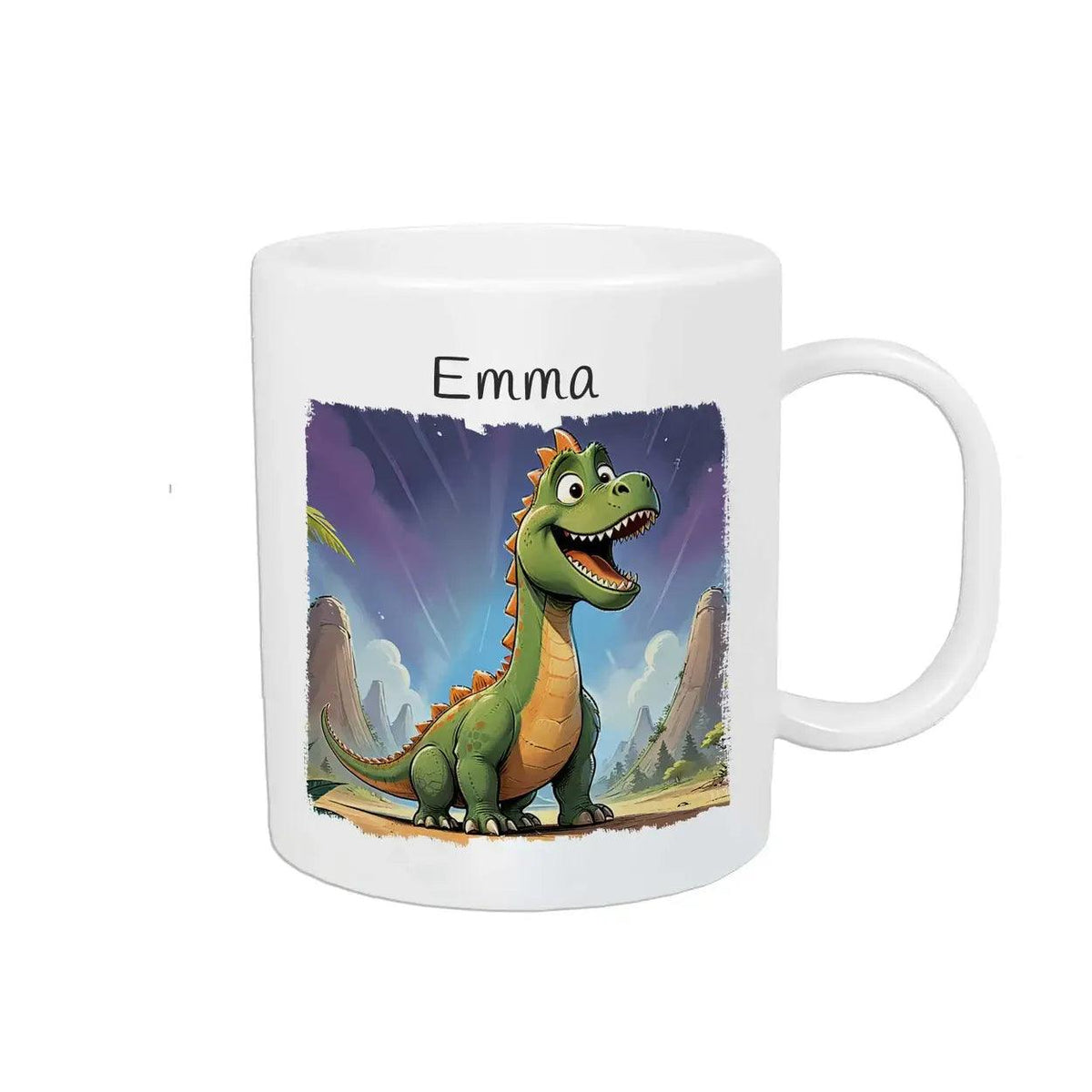 Kindertasse mit Namen | Dino-Abenteuer - Druckerino