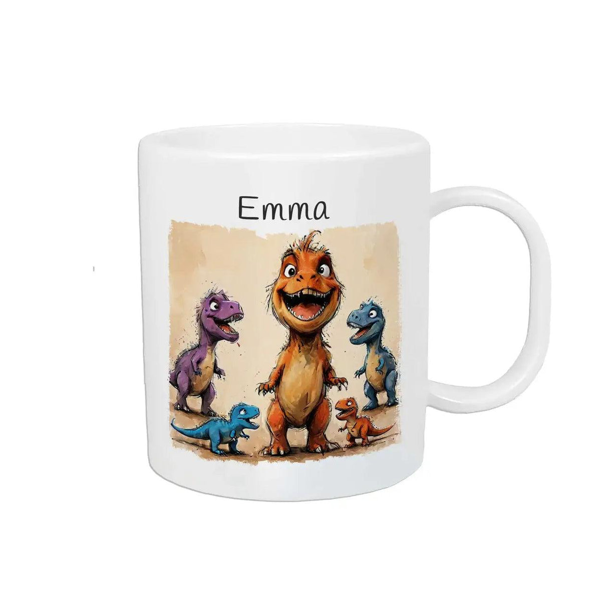 Kindertasse mit Namen | Dinosaurier-Freunde - Druckerino