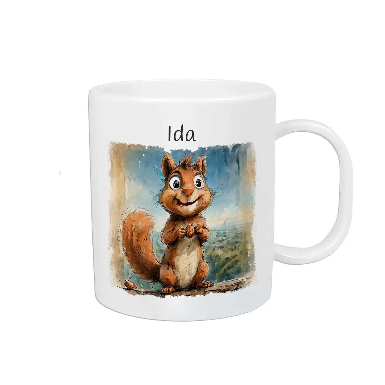 Kindertasse mit Namen | Eichhörnchen-Zauber - Druckerino