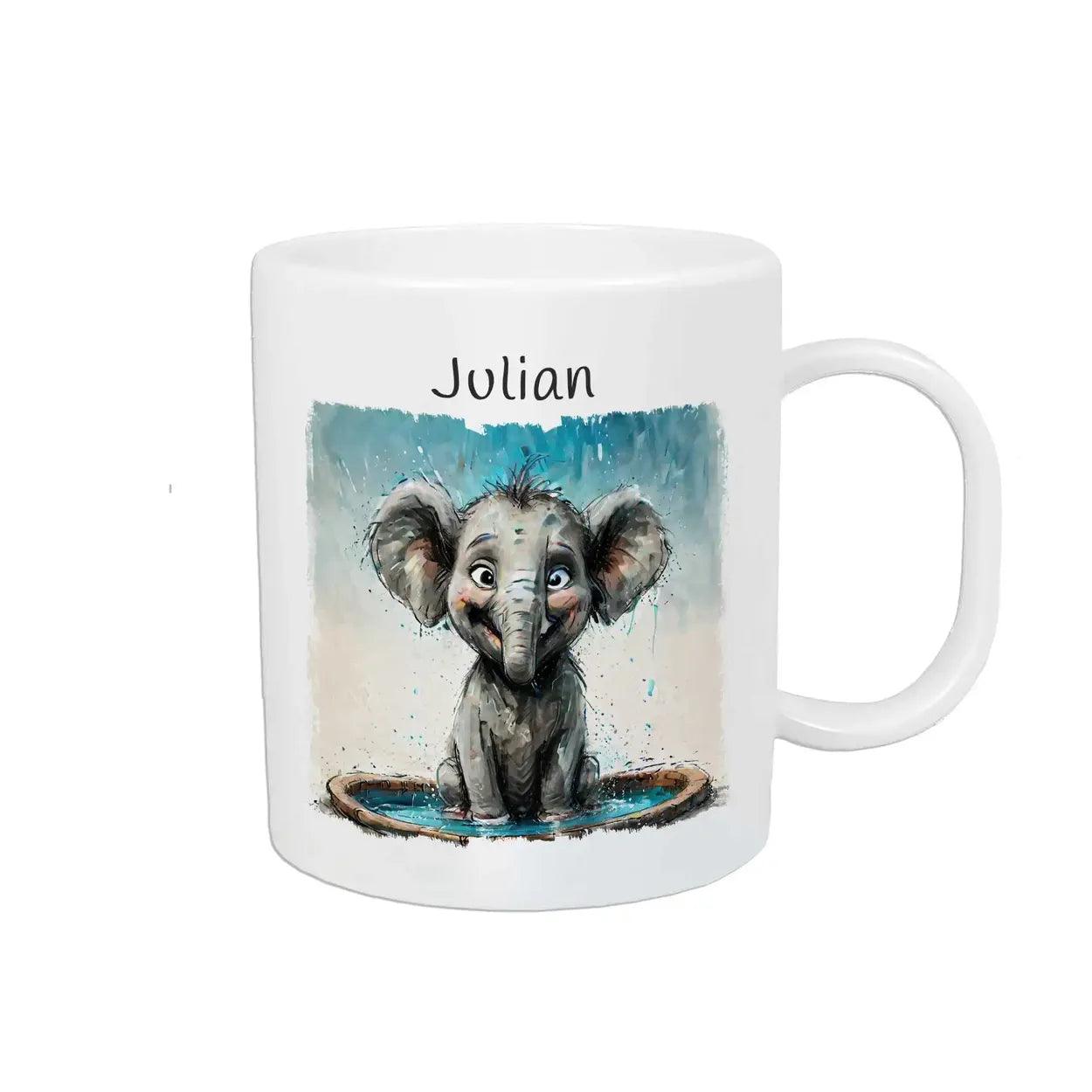 Kindertasse mit Namen | Elefantenfreude - Druckerino