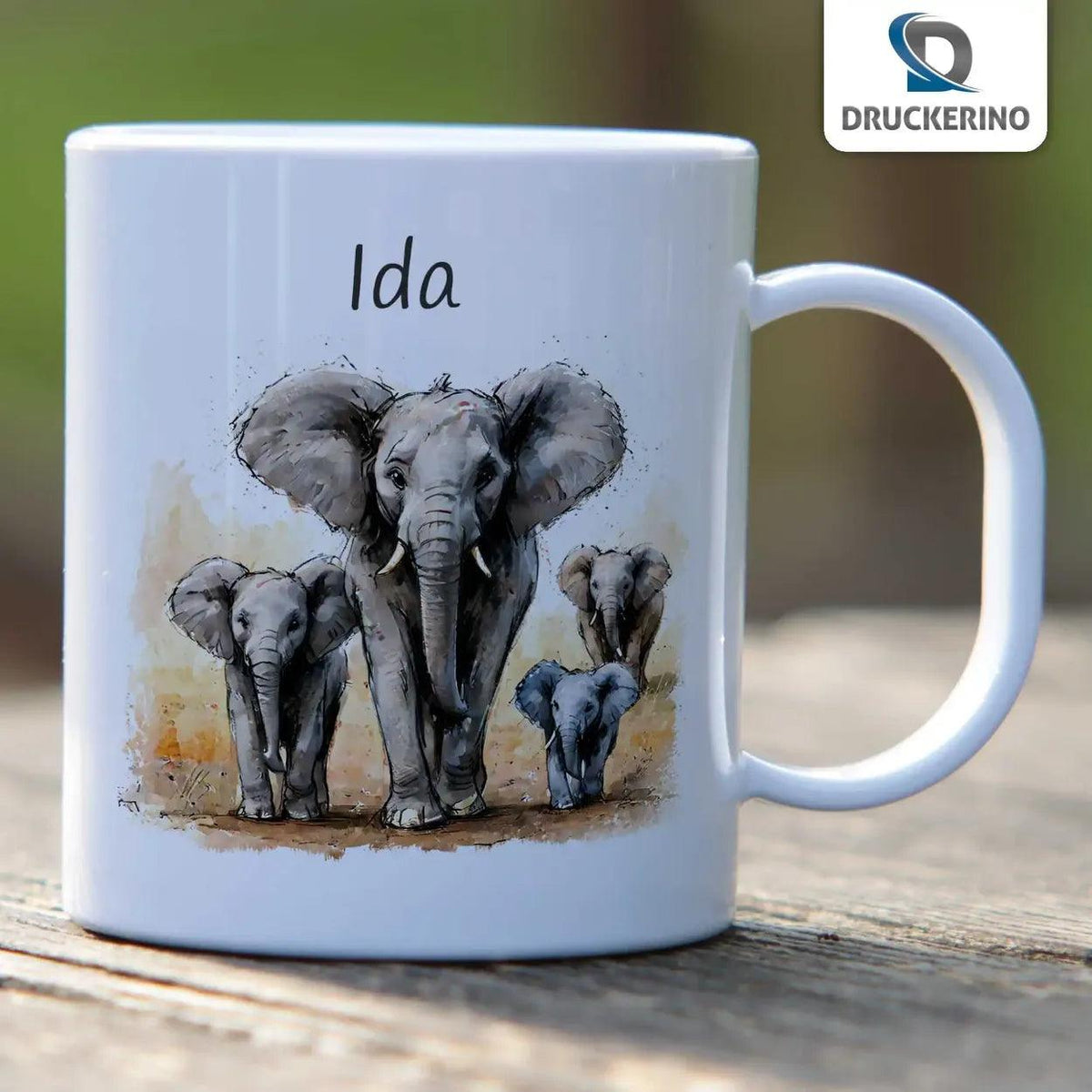 Kindertasse mit Namen | Elefantenparade - Druckerino