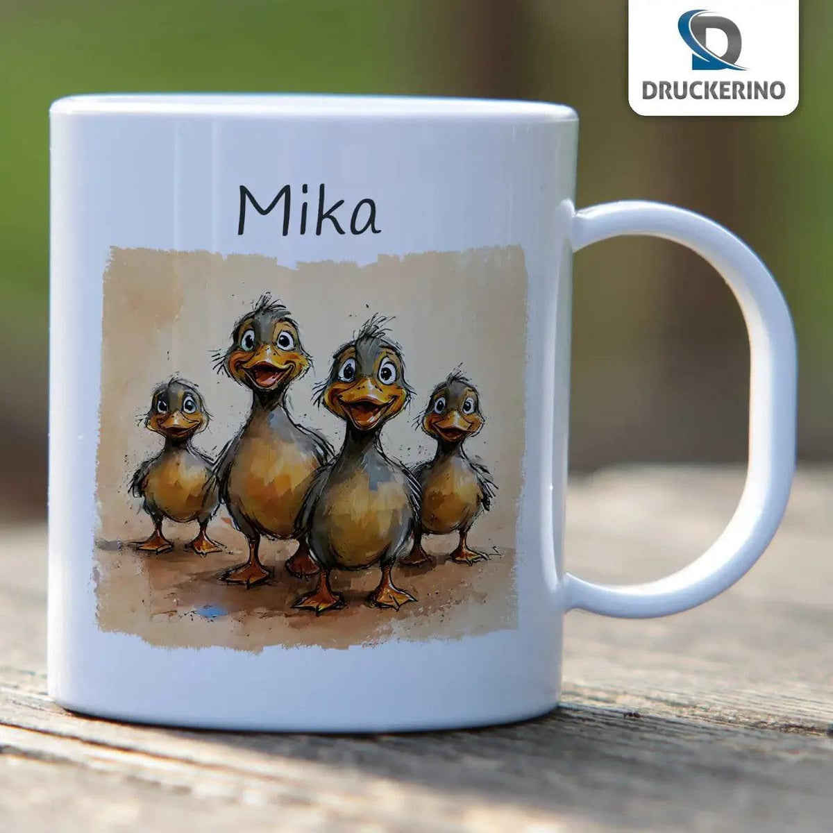 Kindertasse mit Namen | Entenfamilien-Spaß - Druckerino