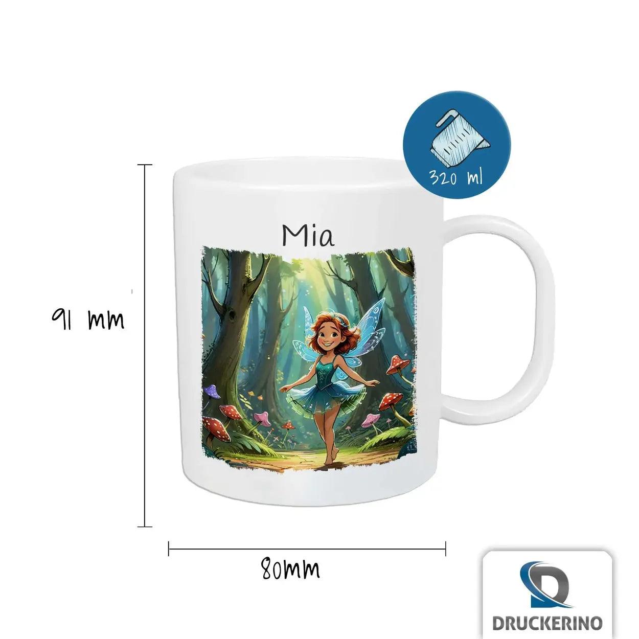 Kindertasse mit Namen | Feenwald Abenteuer - Druckerino