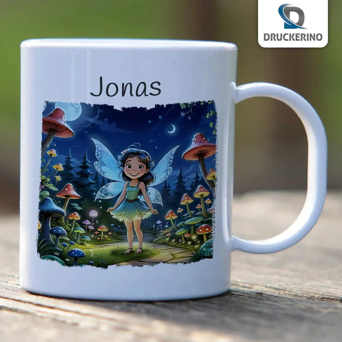 Kindertasse mit Namen | Feenwald-Abenteuer - Druckerino