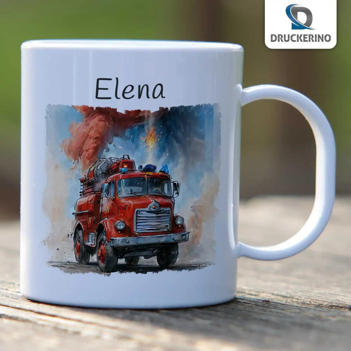 Kindertasse mit Namen | Feuerwehr-Helden - Druckerino
