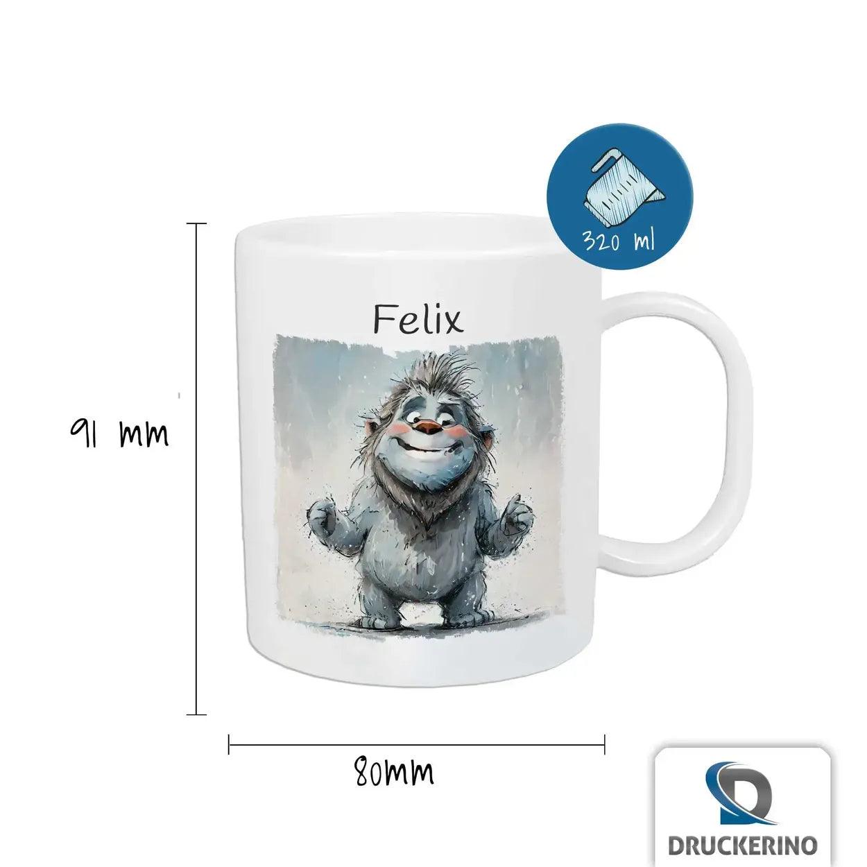 Kindertasse mit Namen | Flauschmonster-Abenteuer - Druckerino