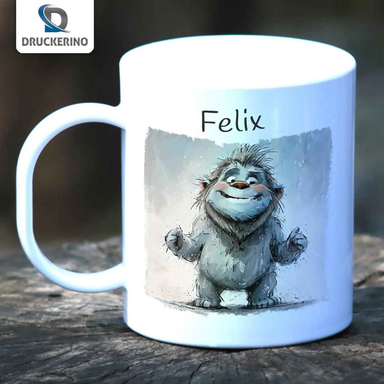 Kindertasse mit Namen | Flauschmonster-Abenteuer - Druckerino