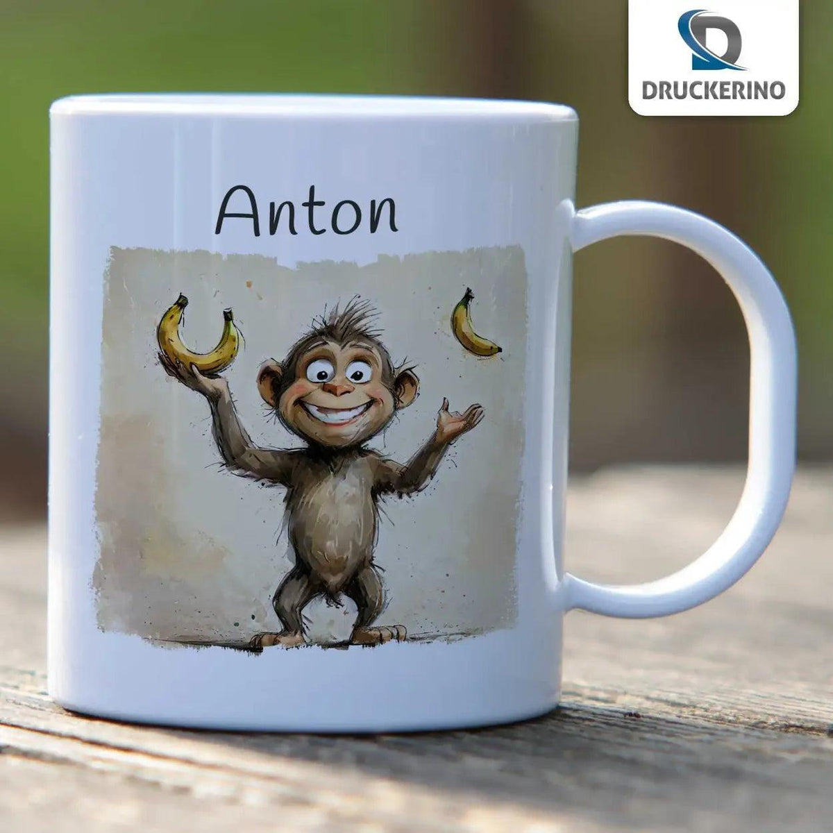 Kindertasse mit Namen | Frecher Affen Spaß - Druckerino