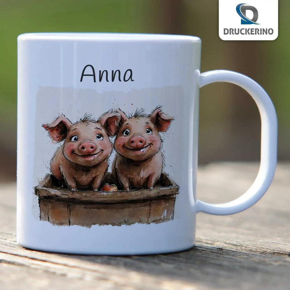 Kindertasse mit Namen | Frecher Ferkelspaß - Druckerino