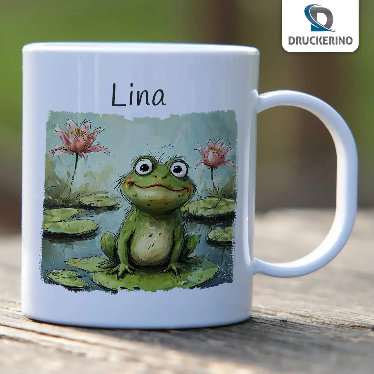 Kindertasse mit Namen | Froschteich-Spaß - Druckerino