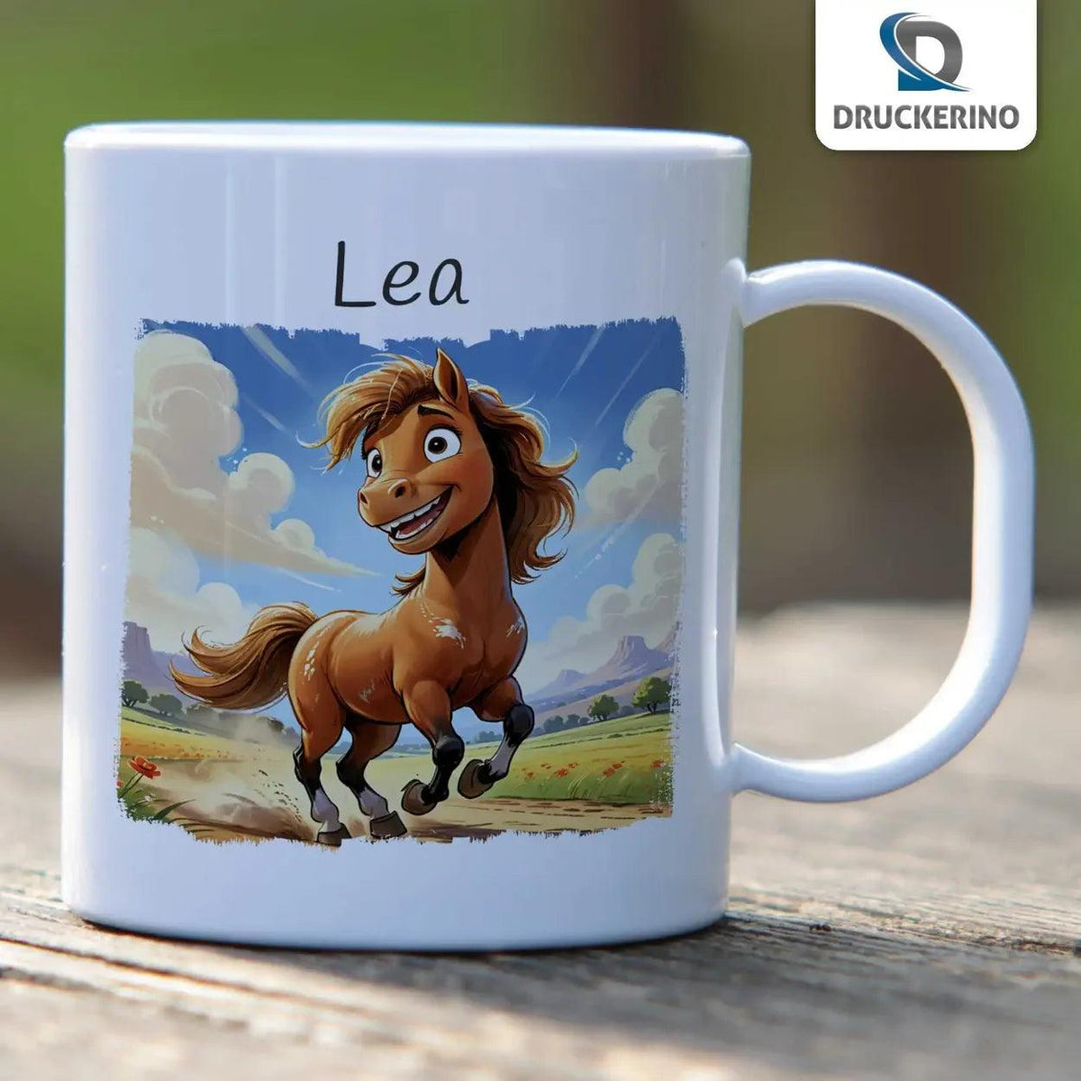 Kindertasse mit Namen | Galoppfreude - Druckerino
