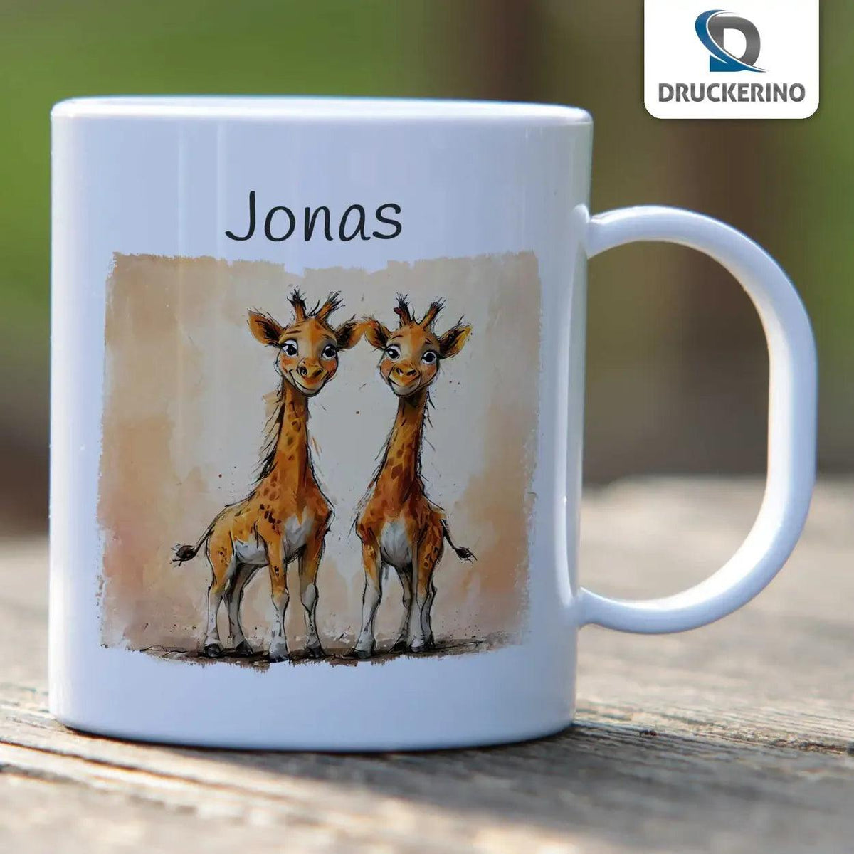 Kindertasse mit Namen | Giraffenfreunde - Druckerino