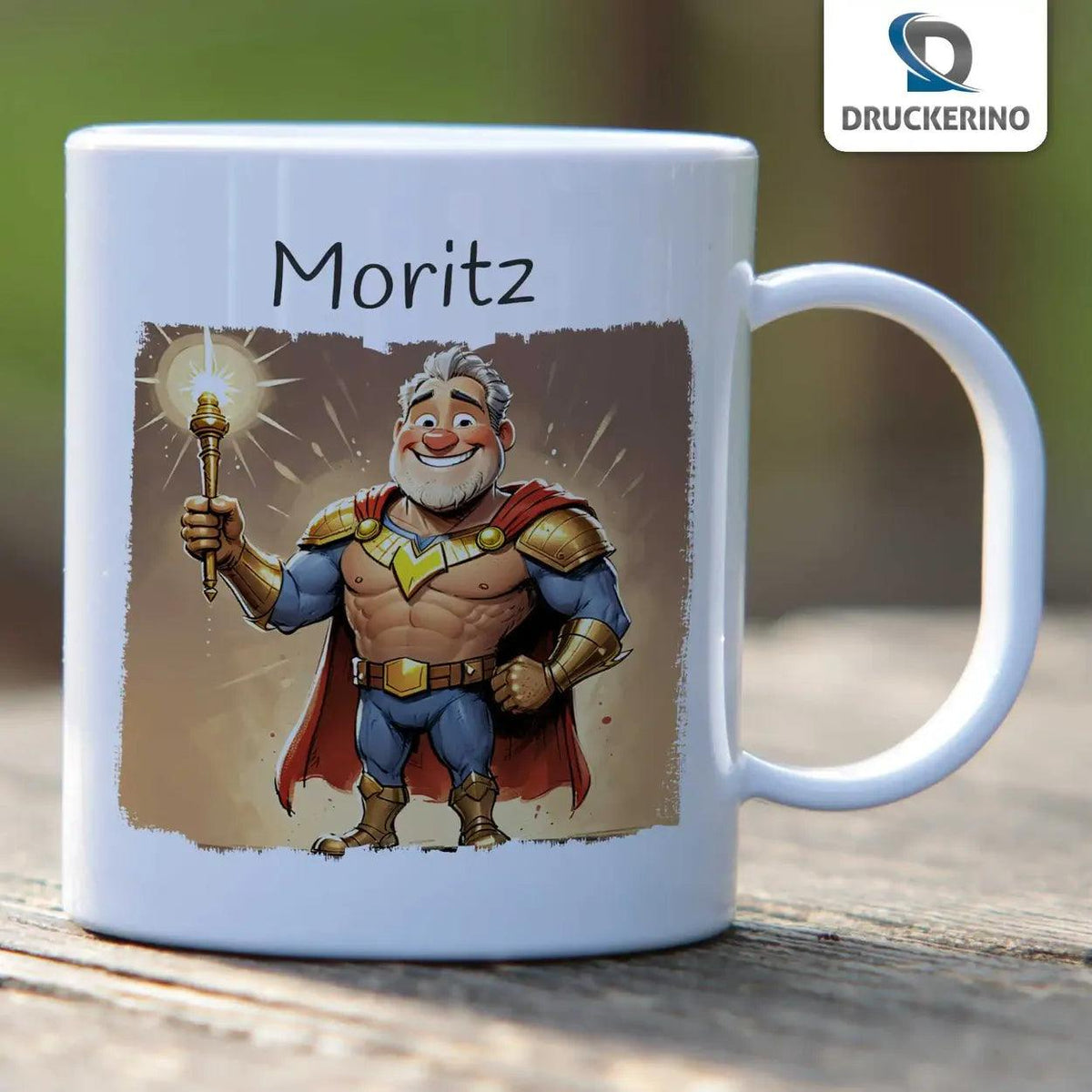 Kindertasse mit Namen | Heldenmut im Morgengrauen - Druckerino