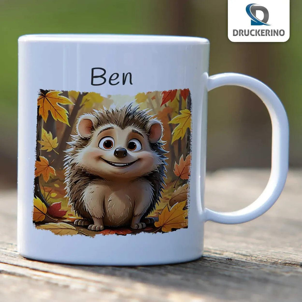 Kindertasse mit Namen | Herbstigel Abenteuer - Druckerino